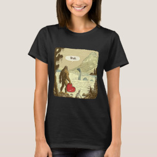 Camiseta Bigfoot Sasquatch engraçado Monstro do Lago Ness E