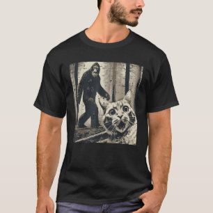 Camiseta Bigfoot Sasquatch Gato Selfie Meme Divertido Gatin