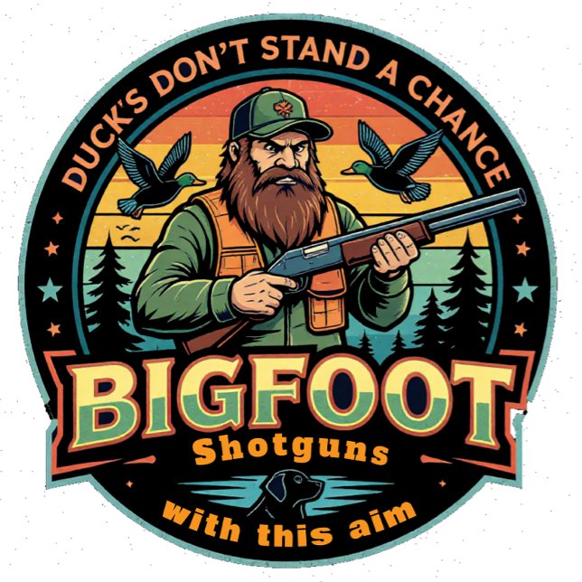 Camiseta Bigfoot Shotguns Duck's Don't Stand a Chance (Criador carregado)