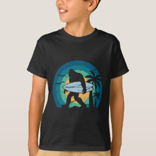 Camiseta Bigfoot Surfando Sasquatch Yeti Divertido Surf Hom
