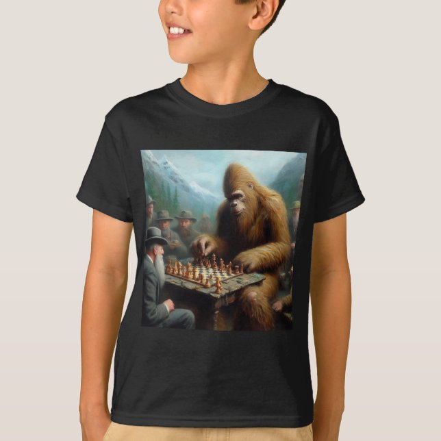 Camiseta Bigfoot Tocando Xadrez (Frente)