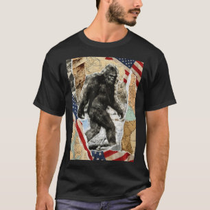 Camiseta Bigfoot usa bandeira americana sasquatch patriótic