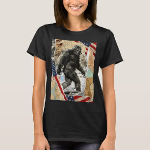 Camiseta Bigfoot usa bandeira americana sasquatch patriótic