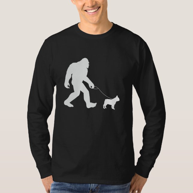 Camiseta Bigfoot Walking French Bulldog (Frente)