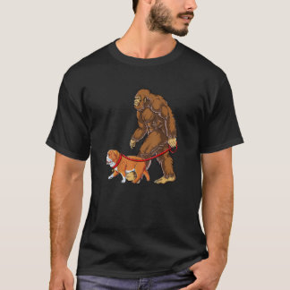 Camiseta Bigfoot Walking French Bulldog Funny Sasquatch Gif