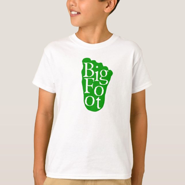 Camiseta Bigfoot! Yeti grande do pé de Sasquatch (VERDE) (Frente)