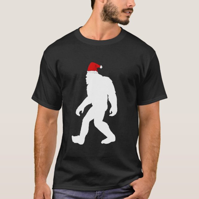 Camiseta Bigfoot Yeti Sasquatch Feia Jovem Vestido De Natal (Frente)