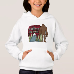 Camiseta BIGFOT, "Eu acredito em você" capuz infantil