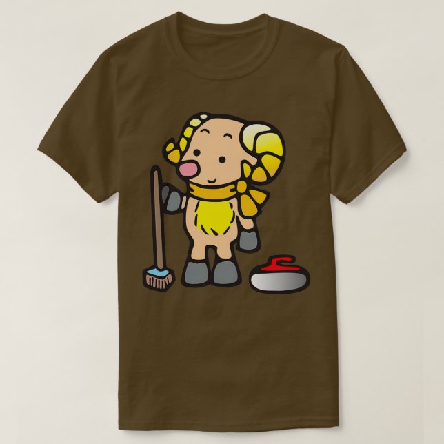 Camiseta Bighorn Sheep tocando Curling Classic TSirt (Frente do Design)