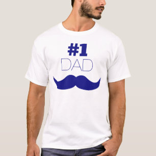Camiseta Bigode azul do pai #1 - número um