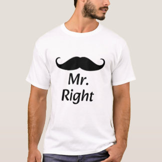 Camiseta Bigode Certo do Casal Divertido Combinando