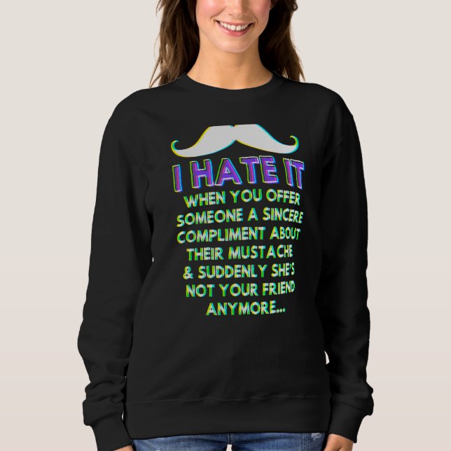 Camiseta bigode complementa Piadas de humor facial com cabe (Frente)