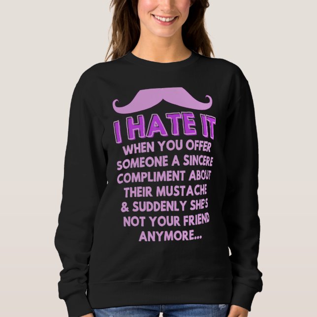 Camiseta bigode complementa Piadas de humor facial com cabe (Frente)