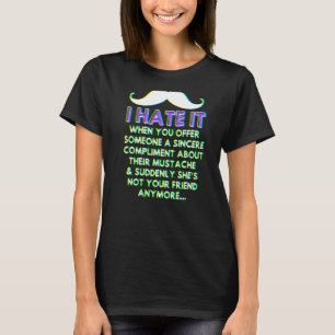 Camiseta bigode complementa Piadas de humor facial com cabe