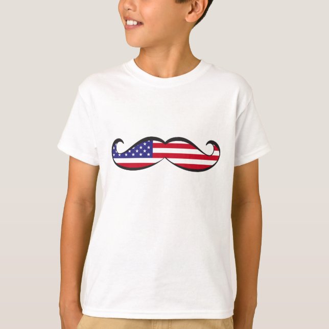Camiseta Bigode da bandeira dos Estados Unidos (Frente)