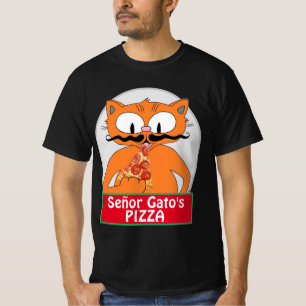 Camiseta Bigode de Bicicleta do Gato do Senhor Pizza Gato