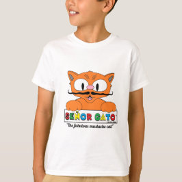 Camiseta Bigode De Desenho Animado Gato Fofo Humorístico