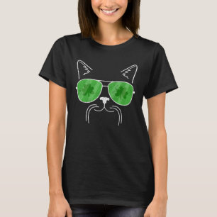 Camiseta Bigode de Gato & Óculos de Sol Distressed St Patri