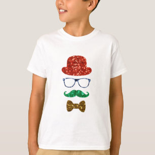 Camiseta bigode de hipster de natal