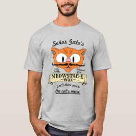 Camiseta Bigode do Senhor Gato MEOWSTACHE WAX Bigode de Pon