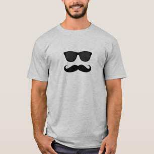 Camiseta Bigode e óculos de sol