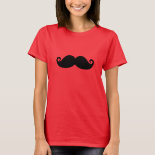 Camiseta Bigode engraçado do preto do vintage
