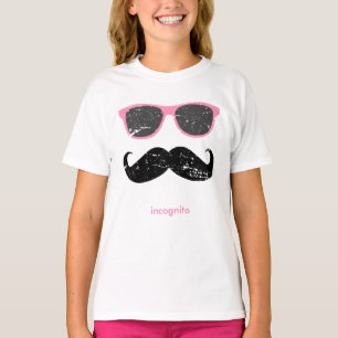 Camiseta Bigode engraçado e máscaras cor-de-rosa