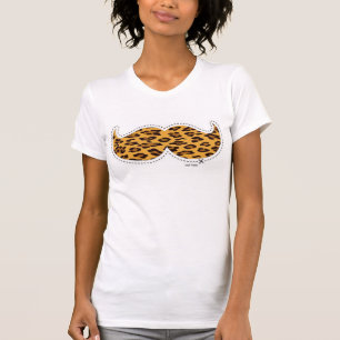 Camiseta bigode feminino do leopardo