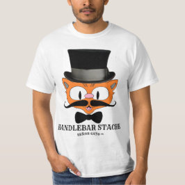 Camiseta BIGODE HANDLEBAR Gato de desenho animado humorísti