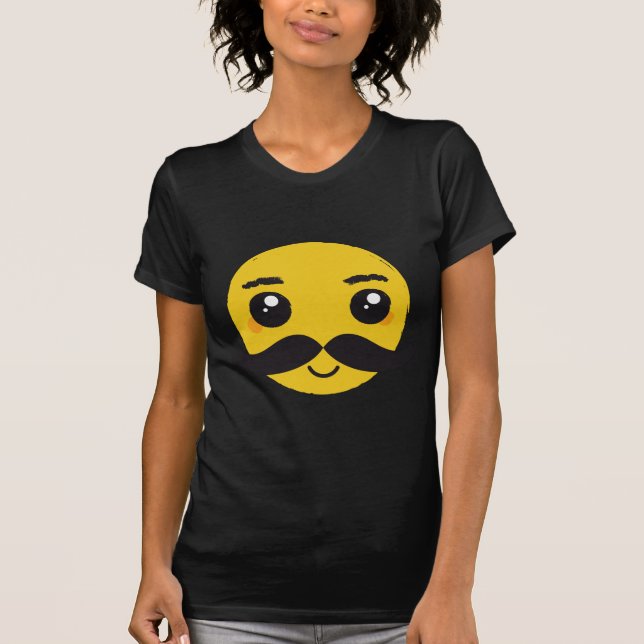 Camiseta Bigode Kawaii Sorridente (Frente)