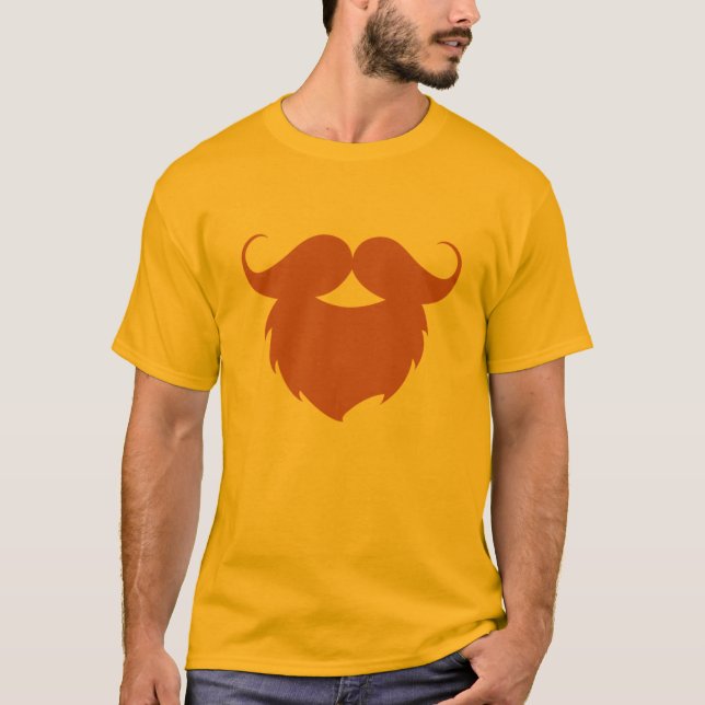 Camiseta Bigode Marrom Engraçado (Frente)