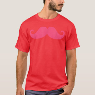 Camiseta Bigode Rosa Engraçado Hipster Bigode de Guidão fri