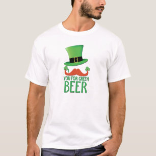 Camiseta bigode você por cerveja verde gengibre de bigode