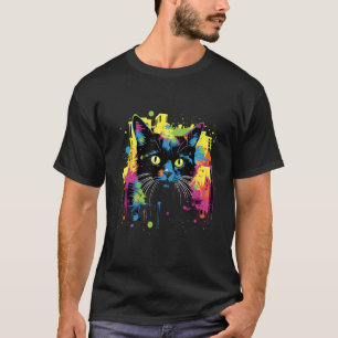 Camiseta Bigodes Artísticos Desenho de Gato Urbano Arte de