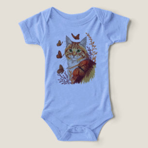 Camiseta Bigodes & Asas – Gato com Borboletas Monarca
