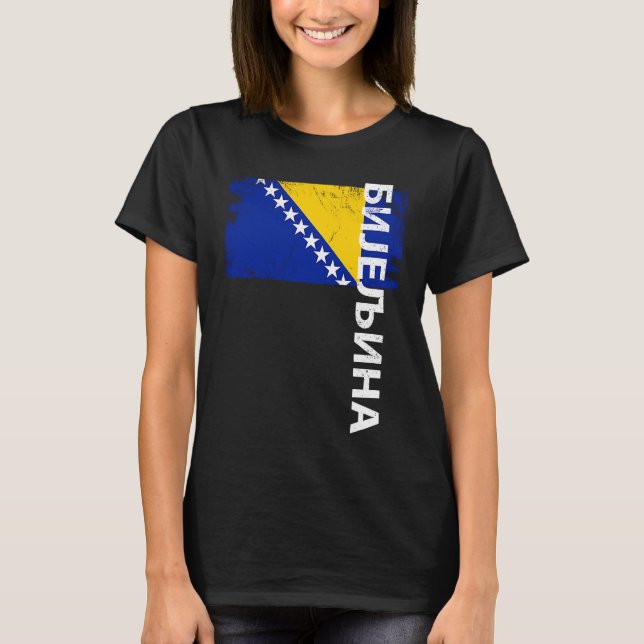 Camiseta Bijeljina Bosnia Flag For Bosnian Men Women Kids (Frente)