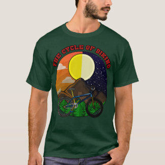 Camiseta Bike de montanha com árvores em montanhas no dia e