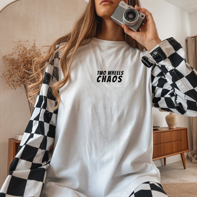 Camiseta Bike Girl Irony black ("Two Wheels, Chaos" – perfect for adding a bit of humor to any cyclist's style.)