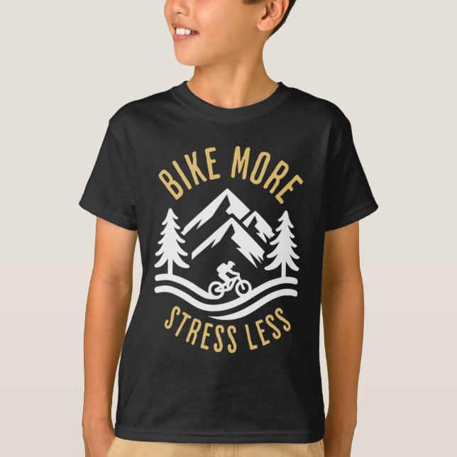 Camiseta Bike More Stress Less Mountain Biking Adventure  (Frente)