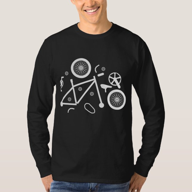 Camiseta Bike Parts Bicycle Anatomy Biking (Frente)