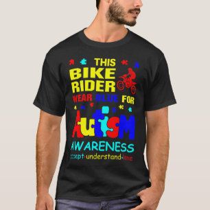 Camiseta Bike Rider Veste Azul para Sensibilização do Aut