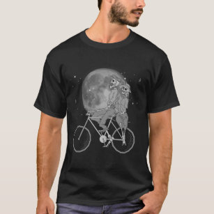 Camiseta Bike Romântica de Casal de Esqueleto