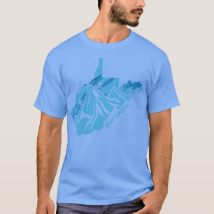 Camiseta Bike West Virginia State Outline Blues Mountain Bi