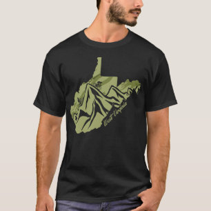Camiseta Bike West Virginia State Outline Olive Mountain Bi