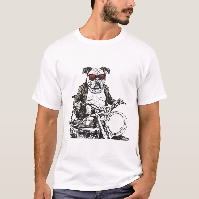 Camiseta Biker Bulldog Attitude (Frente)