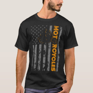 Camiseta Biker Flag Patriótico Americano Motorcycle
