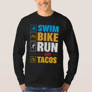 Camiseta Biker For Men Natação Bike Run & Tacos Triathl