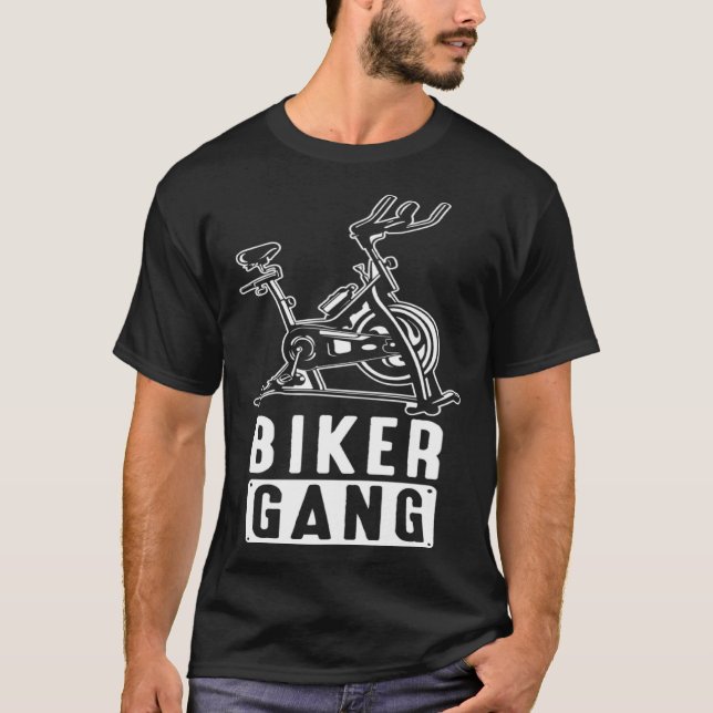Camiseta Biker Gang Spin Cycling Gym Workout Spinning Class (Frente)