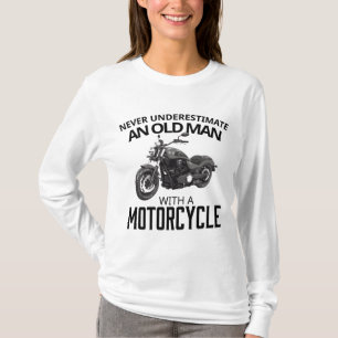 Camiseta Biker Gift Nunca Subestime A Moto Do Velho Homem