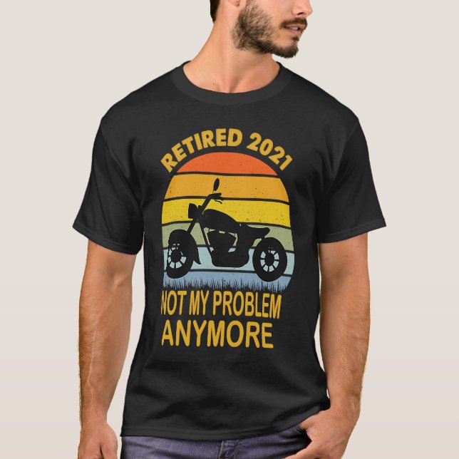 Camiseta Biker Motorcycle retired   Saying Retro Style (Frente)